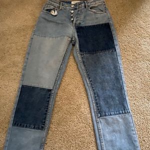 pacsun patchwork mom jeans